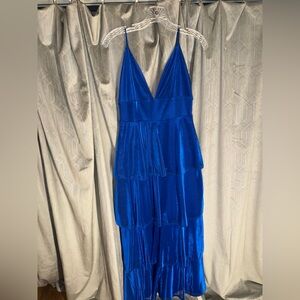 Lulu's Vibrant Blue Layered Maxi Dress